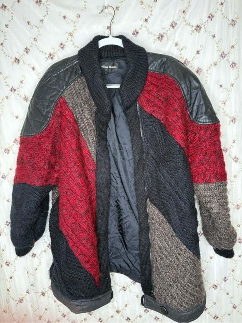 Melissa Red Black Brown Quilted-Shoulder Bomber Jacket